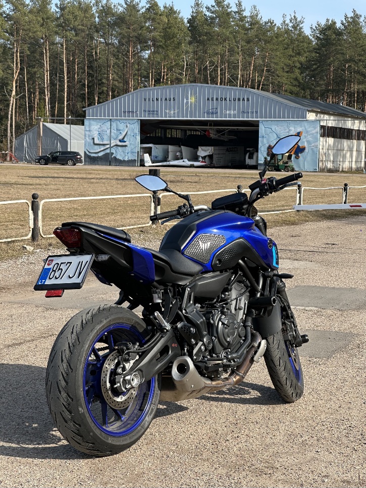 Yamaha MT07 motociklas savaitgalio pasivažinėjimui Vilniuje, A2 kategorija